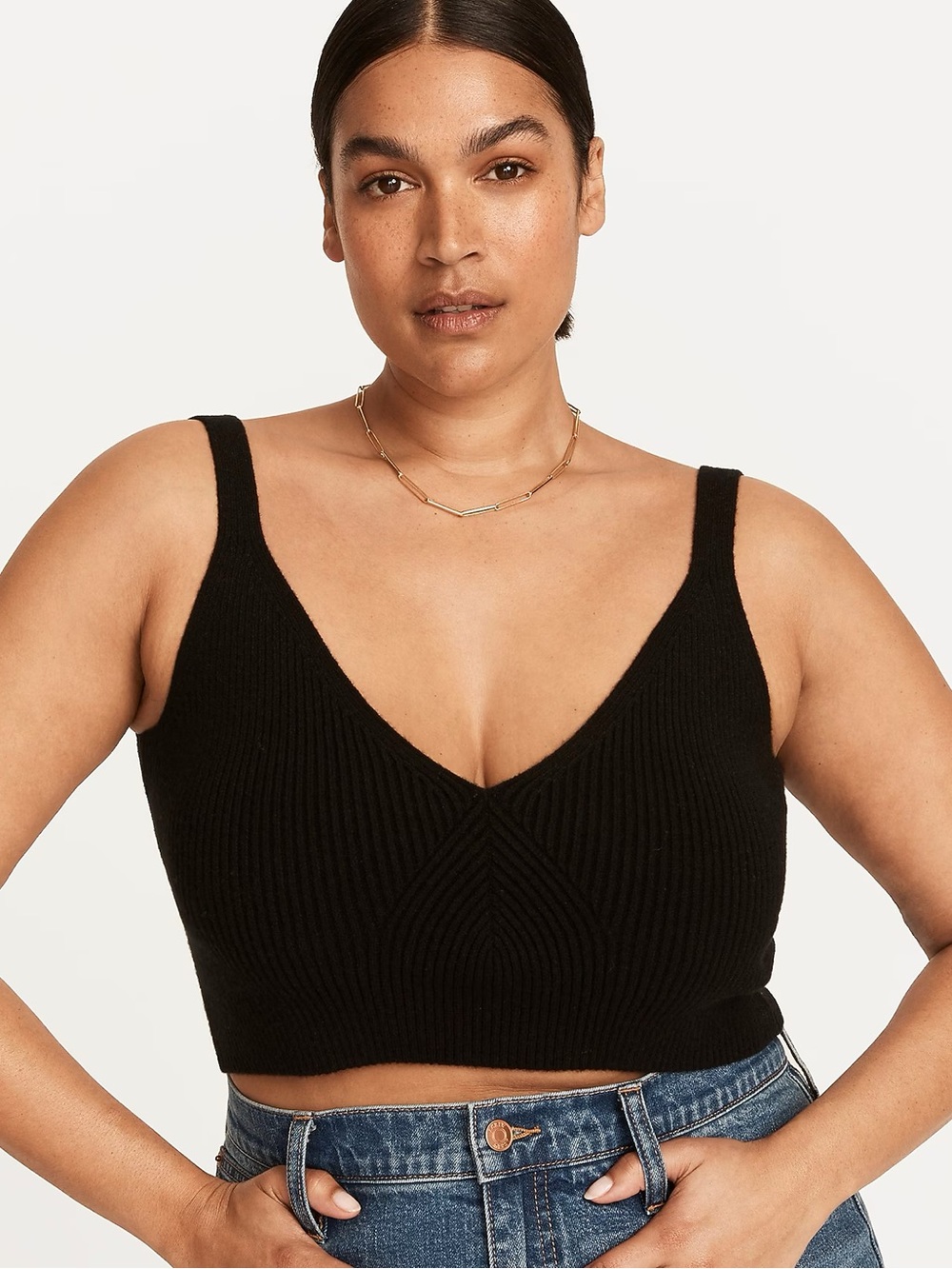 J. Crew • Cashmere-blend cropped sweater-tank